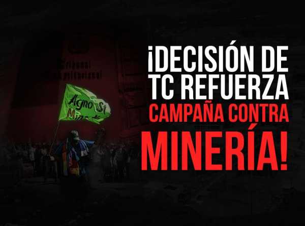 &iexcl;Decisi&oacute;n de TC refuerza campa&ntilde;a contra la miner&iacute;a!