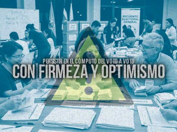 Persistir en el c&oacute;mputo del voto a voto con firmeza y optimismo