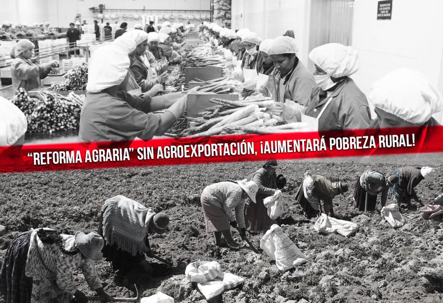 “Reforma agraria” sin agroexportación, ¡aumentará pobreza rural!