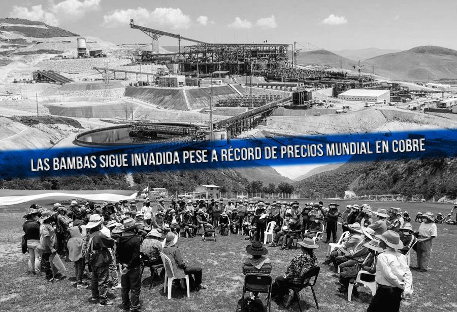 Las Bambas sigue invadida pese a récord de precios mundial en cobre