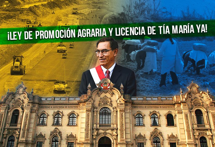 ¡Ley de Promoción Agraria y licencia de Tía María ya!