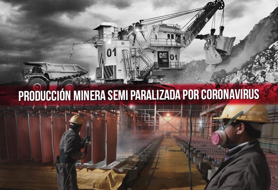 Producción minera semi paralizada por coronavirus