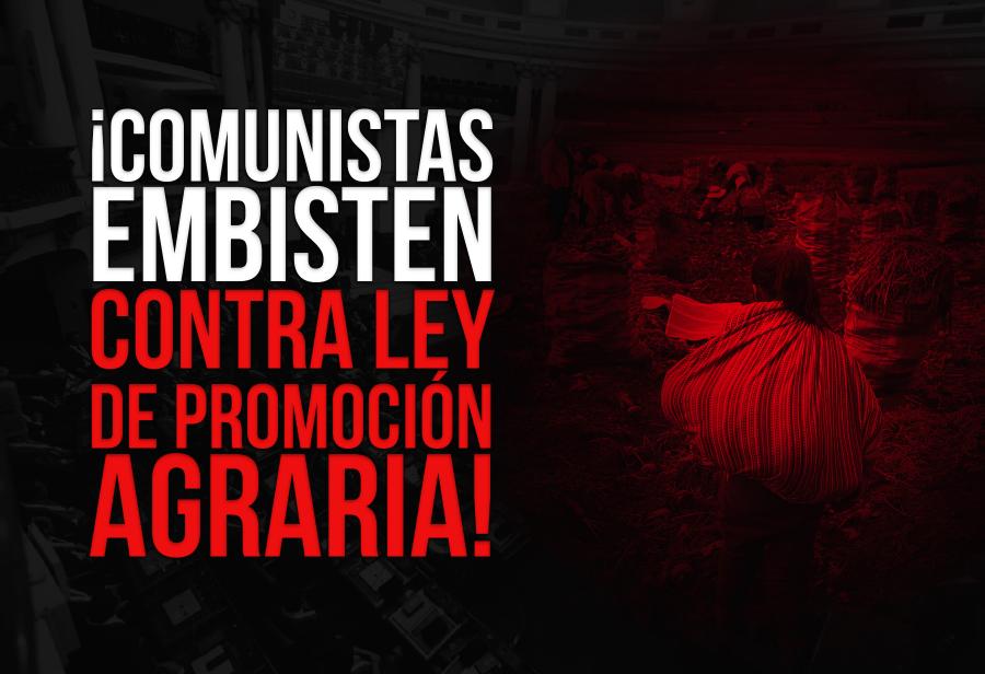 ¡Comunistas embisten contra Ley de Promoción Agraria!