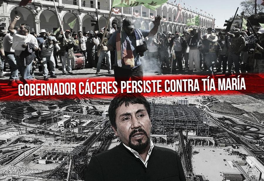 Gobernador Cáceres persiste contra Tía María