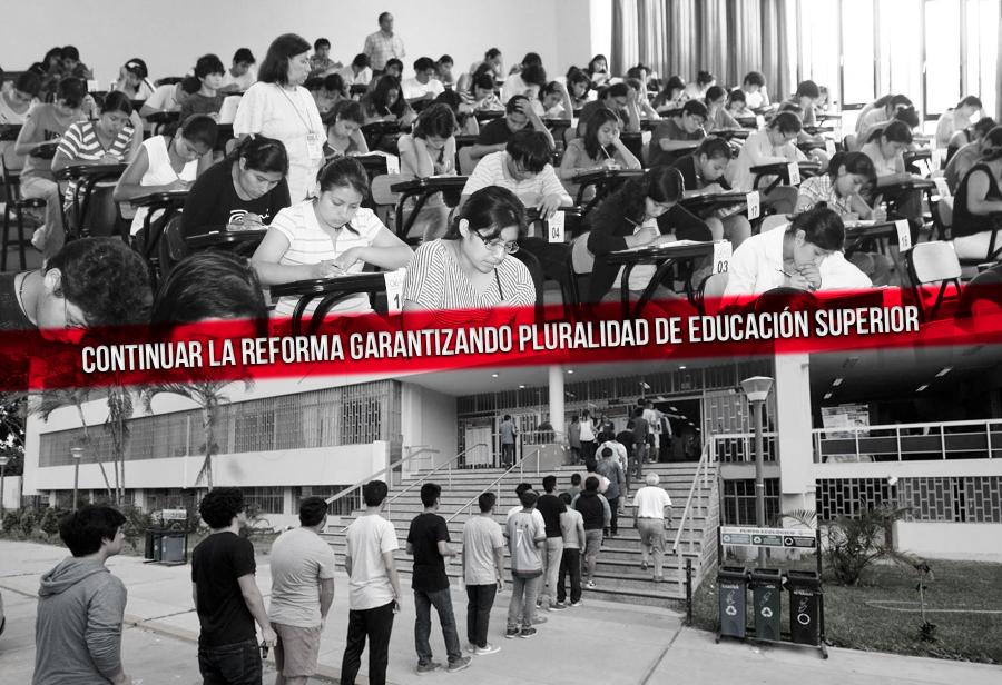 Continuar la reforma garantizando pluralidad de educación superior