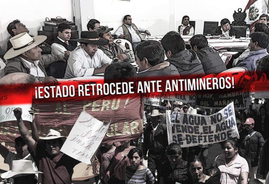 &iexcl;Estado retrocede ante antimineros!
