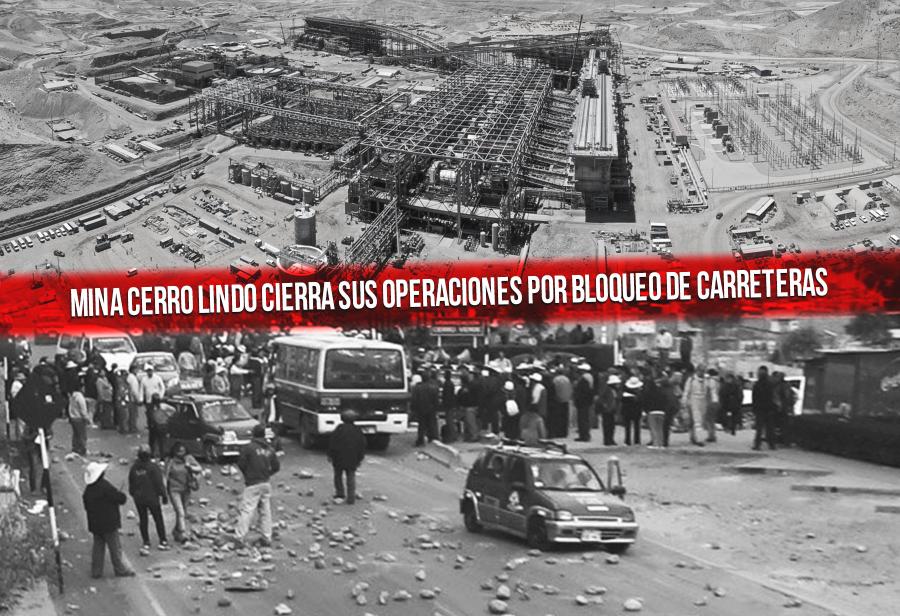 Mina Cerro Lindo cierra sus operaciones por bloqueo de carreteras